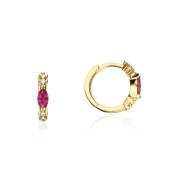 Cercei rotunzi argint placati cu aur galben cu pietre rosii DiAmanti E25233-2EYG_Red-AS